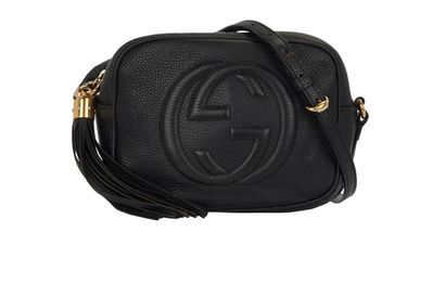 GG Soho Small Disco Crossbody, &pound;750, Handbags, Black, Leather, Front view